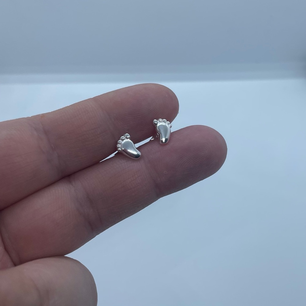 Sterling Silver Foot Earrings